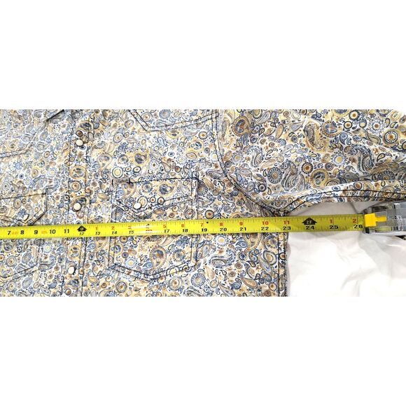 Rafter C Paisley Pearl Snap Mens Western Cowboy Collection Shirt Size M - Picture 9 of 9